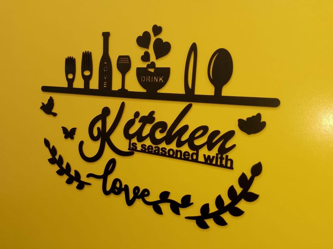 Creative Wooden Kitchen Sign Collage with Leaf & Bird Accents – Elite Cooking Area Wall Framing