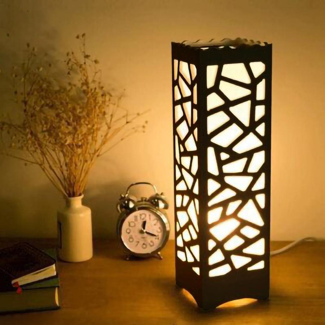 Creative Mosaic Pattern Table Lamp Tower – Soft Glow Warm Night Light for Living Room