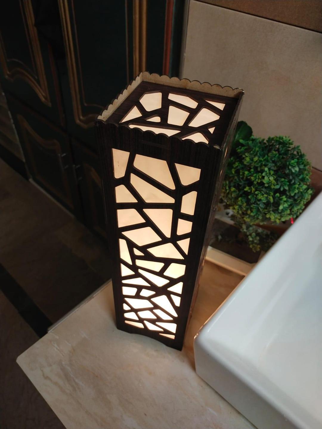 Creative Mosaic Pattern Table Lamp Tower – Soft Glow Warm Night Light for Living Room