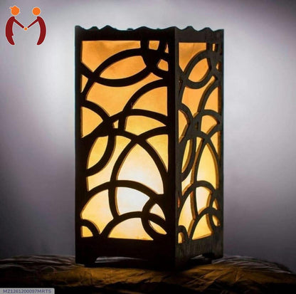 Modern Interlocking Circles Wooden Table Lamp | 3D Laser-Cut Abstract Nightlight