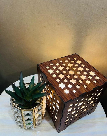 Buy 3D Wooden Star Projector Cube Night Lamp Online 3D Wooden Star Projector Cube Lamp | Magic Celestial Ambient Nightlight
