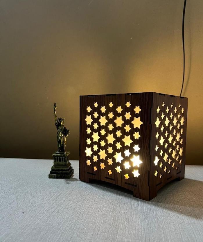 Buy 3D Wooden Star Projector Cube Night Lamp Online 3D Wooden Star Projector Cube Lamp | Magic Celestial Ambient Nightlight