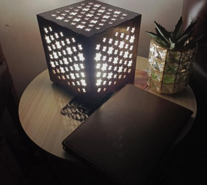 Buy 3D Wooden Star Projector Cube Night Lamp Online 3D Wooden Star Projector Cube Lamp | Magic Celestial Ambient Nightlight