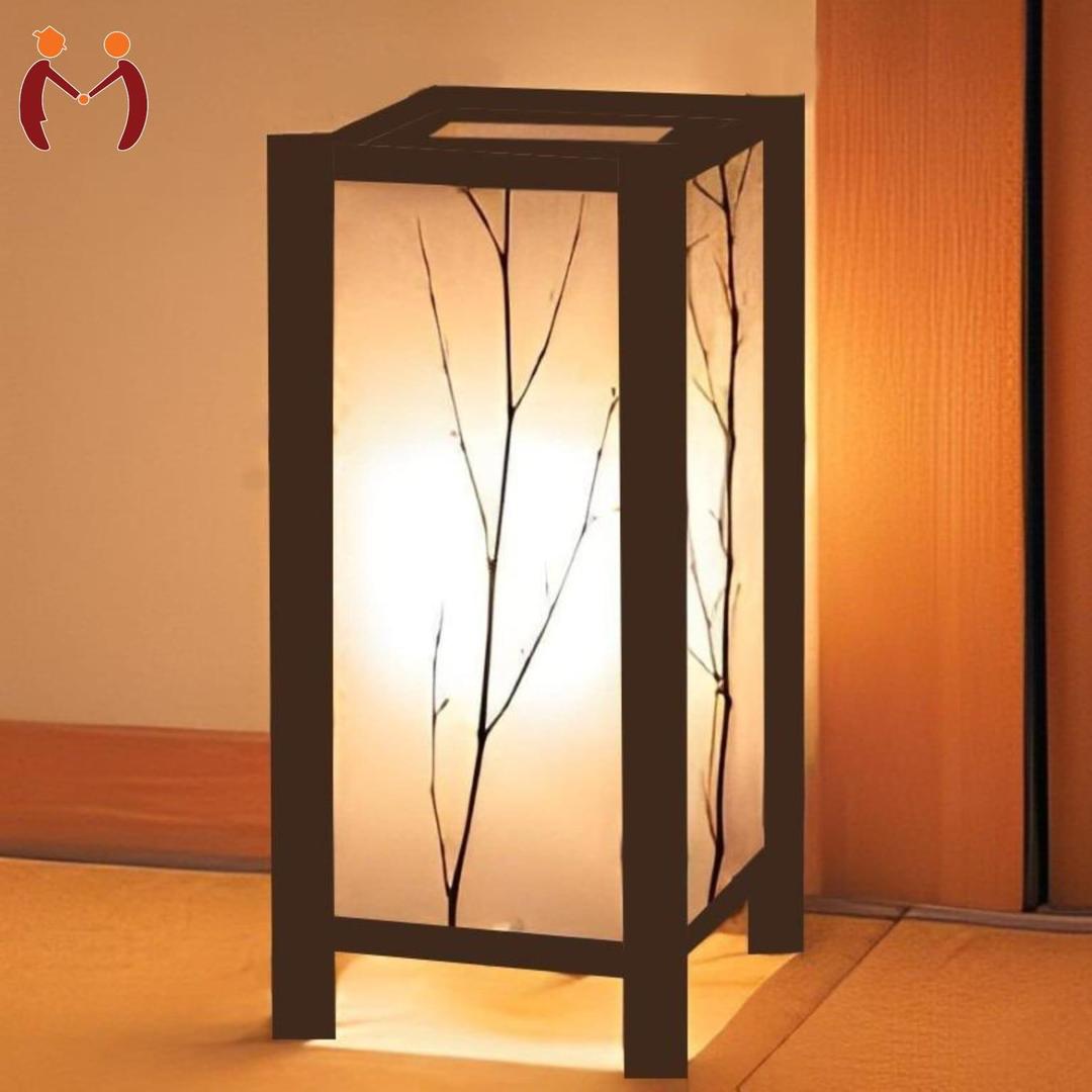 Buy Japanese Shoji Style Wooden Branch Lamp Online Premium Zen Nature Branch Column Lamp – Matte Black Ambient Light for Luxury Corners