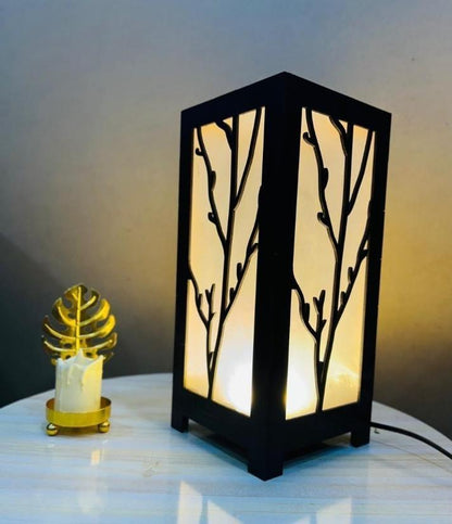 Buy Japanese Shoji Style Wooden Branch Lamp Online Premium Zen Nature Branch Column Lamp – Matte Black Ambient Light for Luxury Corners