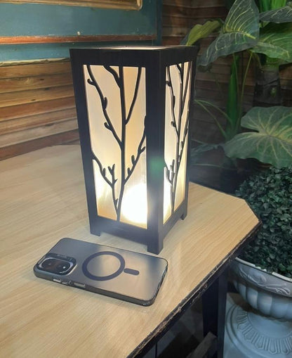 Buy Japanese Shoji Style Wooden Branch Lamp Online Premium Zen Nature Branch Column Lamp – Matte Black Ambient Light for Luxury Corners