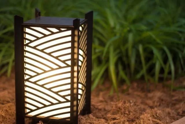 Modern Chevron Pattern Wooden Lantern | 3D Laser-Cut Geometric Table & Floor Lamp