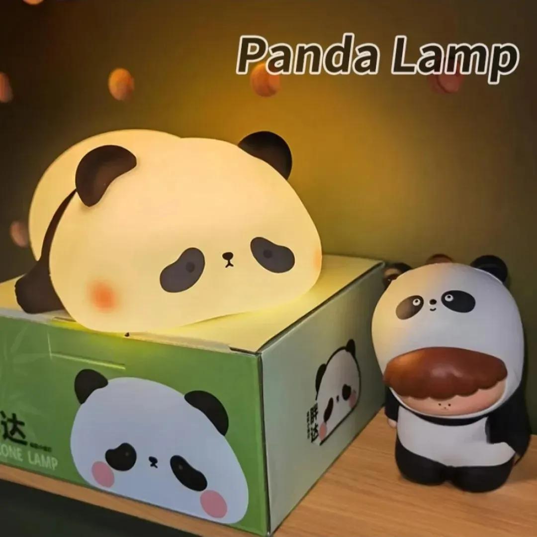 Cute Squishy Panda Silicone Night Light | Rechargeable Auto-Off Bedtime Lamp