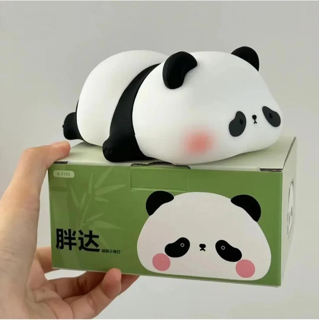 Cute Squishy Panda Silicone Night Light | Rechargeable Auto-Off Bedtime Lamp