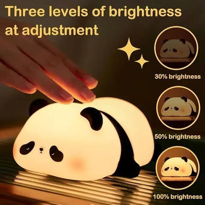 Cute Squishy Panda Silicone Night Light | Rechargeable Auto-Off Bedtime Lamp
