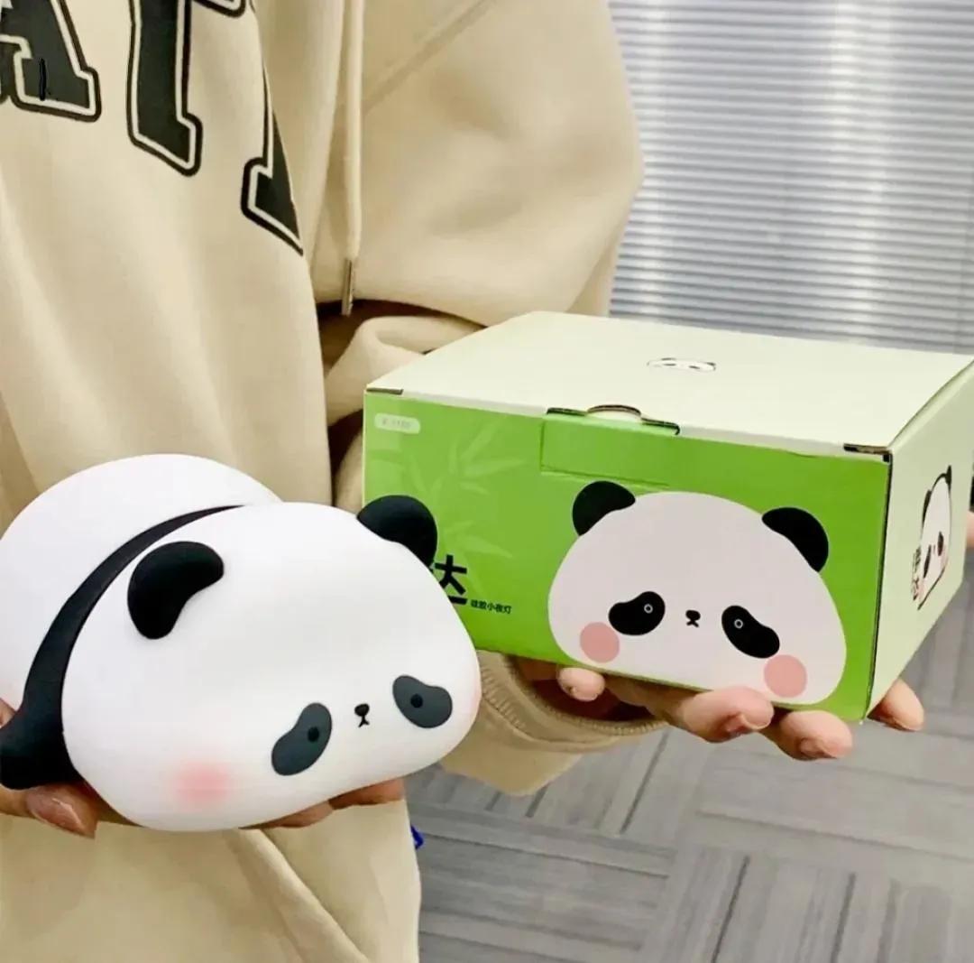 Cute Squishy Panda Silicone Night Light | Rechargeable Auto-Off Bedtime Lamp