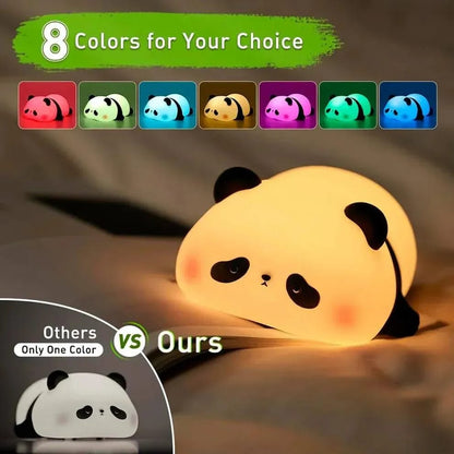 Cute Squishy Panda Silicone Night Light | Rechargeable Auto-Off Bedtime Lamp