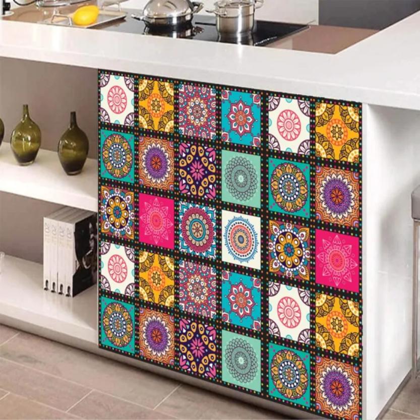Premium 4.8" Self-Adhesive Mandala Tile Stickers | Waterproof Peel & Stick Wall Decors Buy 4.8" Waterproof Mandala Peel & Stick Tile Stickers Online