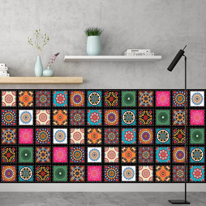 Premium 4.8" Self-Adhesive Mandala Tile Stickers | Waterproof Peel & Stick Wall Decors Buy 4.8" Waterproof Mandala Peel & Stick Tile Stickers Online