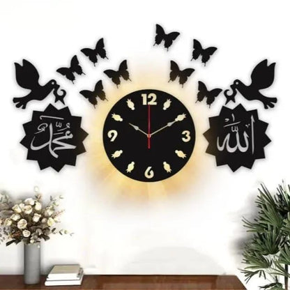 Buy 3-Piece Allah Muhammad LED Islamic Wall Clock Set
