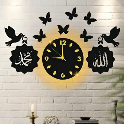 Buy 3-Piece Allah Muhammad LED Islamic Wall Clock Set