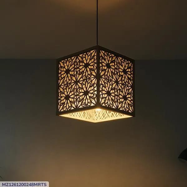 : Premium Geometric Mandala Wooden Pendant Light | 3D Laser-Cut Hanging Ceiling Lamp