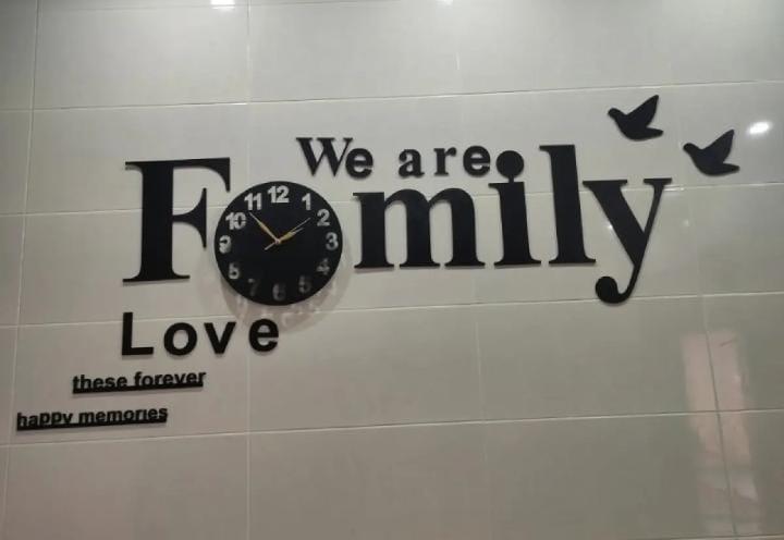 3D Acrylic Family Wall Clock | "We are Family" DIY Wall Art Sticker Clock